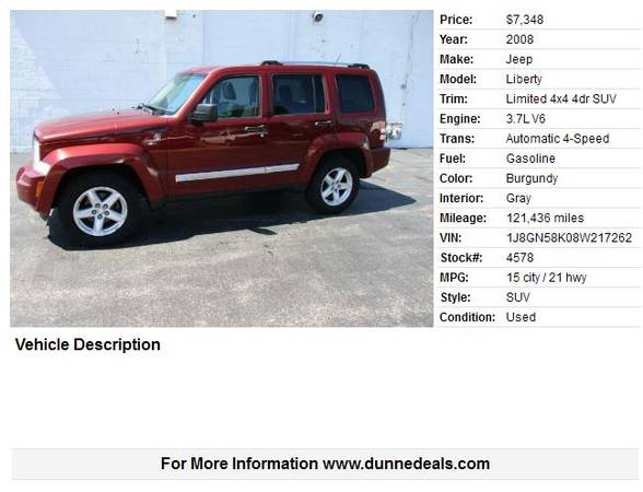 2008 Jeep Liberty 4x4 Limited 4dr - one owner - cars & trucks - by... for sale in Crystal Lake, IL – photo 2