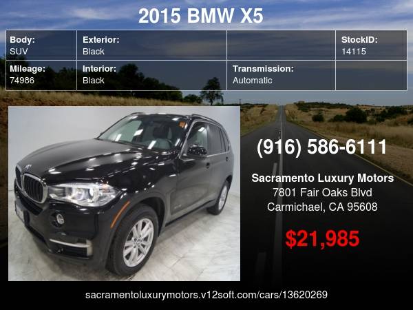 2015 BMW X5 sDrive35i LOW MILES X 5 WARRANTY LOADED BAD CREDIT... for sale in Carmichael, CA – photo 23