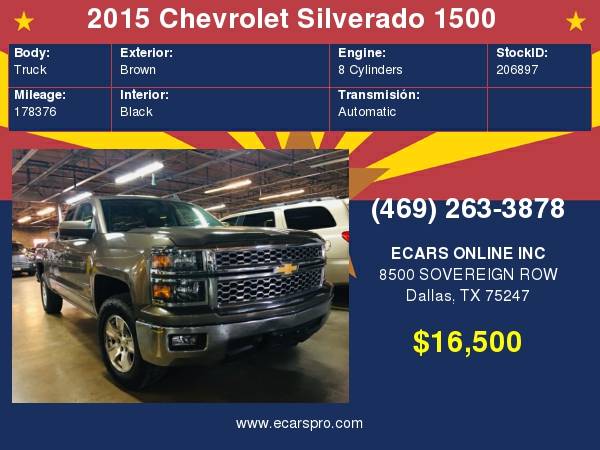 2015 Chevrolet Silverado 1500 LT Car Fax Buy Back Guaranteed! for sale in Dallas, TX
