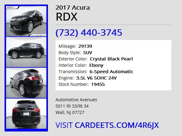 2017 Acura RDX, Crystal Black Pearl for sale in Wall, NJ – photo 22