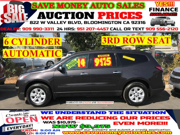 2014 CHEVY TRAVERSE> 3RD ROW SEAT> V6>CALL 24HR - cars & trucks - by... for sale in BLOOMINGTON, CA