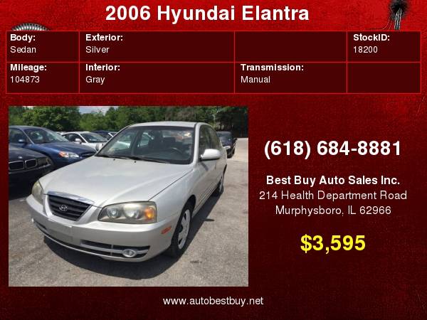 2006 Hyundai Elantra GLS 4dr Sedan Call for Steve or Dean for sale in Murphysboro, IL