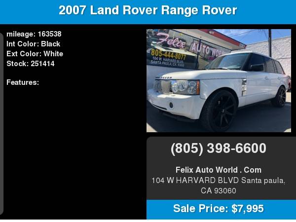 2007 Land Rover Range Rover 4WD 4dr HSE for sale in Santa Paula, CA – photo 19