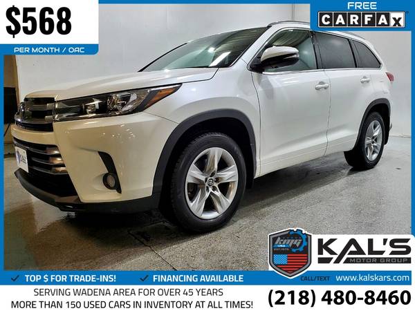 568/mo - 2017 Toyota Highlander Limited AWDSUV - - by for sale in Wadena, ND