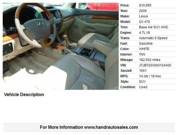 2006 Lexus GX 470"Guaranteed Financing" for sale in Conway, AR – photo 2