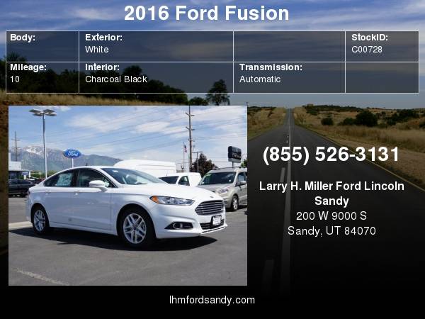 2016 Ford Fusion SE Schedule a test drive today! for sale in Sandy, UT