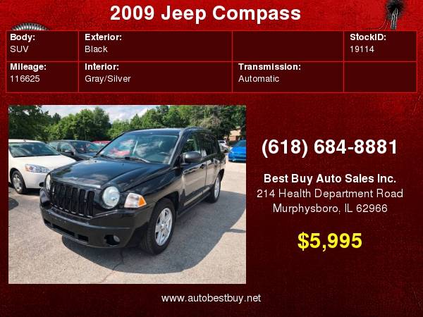 2009 Jeep Compass Sport 4x4 4dr SUV Call for Steve or Dean for sale in Murphysboro, IL