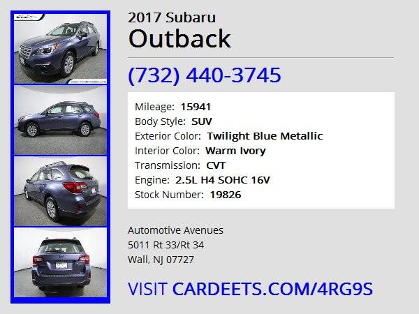 2017 Subaru Outback, Twilight Blue Metallic for sale in Wall, NJ – photo 22