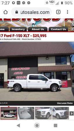 20 17 Ford F-150 crew cab long box 4 x 4 loaded XLT for sale in Redwood Falls, MN