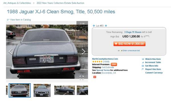 Ends soon - 1988 Jaguar XJ-6 Clean Smog, Title, 50, 500 miles - cars for sale in Escondido, CA – photo 4