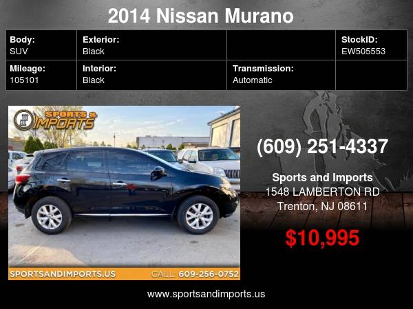 2014 Nissan Murano SL AWD - cars & trucks - by dealer - vehicle... for sale in Trenton, NJ – photo 2