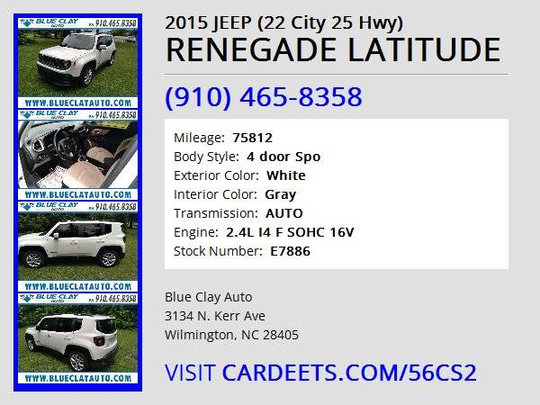 2015 JEEP (22 City 25 Hwy) RENEGADE LATITUDE - - by for sale in Wilmington, NC – photo 15