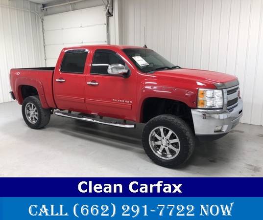 Red 2012 Chevrolet Silverado 1500 4X4 Crew Cab Pickup Truck w Leather for sale in Ripley, MS – photo 3