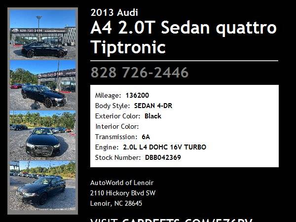 2013 Audi A4 2 0T Sedan quattro Tiptronic, Black for sale in Lenoir, NC – photo 23