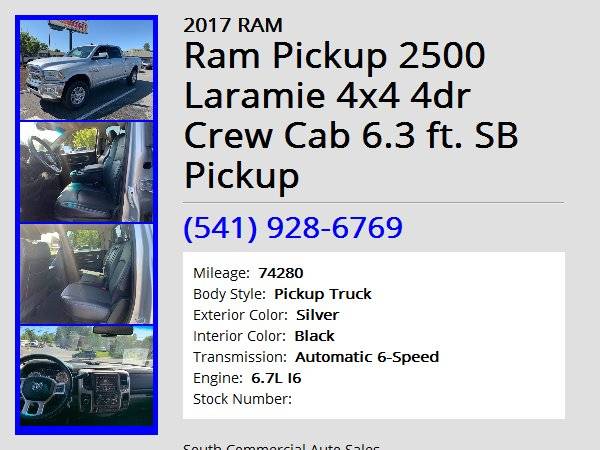 2017 RAM 2500 Laramie 4x4 Shortbed for sale in Albany, OR – photo 9