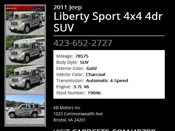 2011 Jeep Liberty Sport 4x4 4dr SUV, Gold for sale in Bristol, TN – photo 22