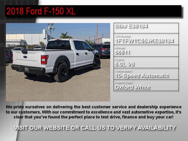 _E38184- 2018 Ford F-150 XL CARFAX 1-Owner w/BU Camera 18 f150 truck... for sale in Van Nuys, CA – photo 2