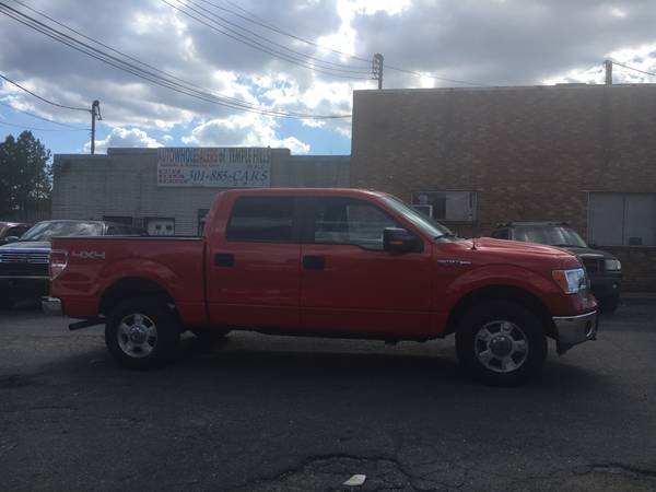 2013 ford F150 Crew cab XLT RED 4X4 tow hitch MD Inspection 63K for sale in TEMPLE HILLS, MD – photo 4