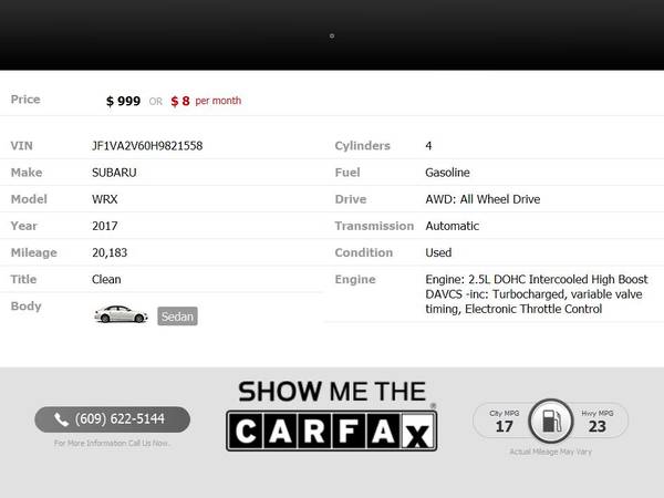2017 Subaru WRX STI PRICED TO SELL! - - by dealer for sale in Burlington, NJ – photo 2