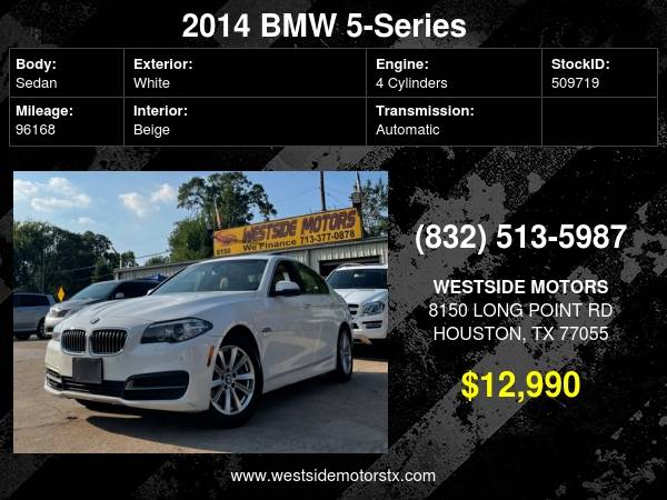 2014 BMW 5 Series 4dr Sdn 528i RWD - - by dealer for sale in Houston, TX