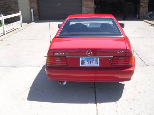 1993 Mercedes Benz 600 SL V-12 CONVERTIBLE Red with Black Interior for sale in West Chicago, IL – photo 6