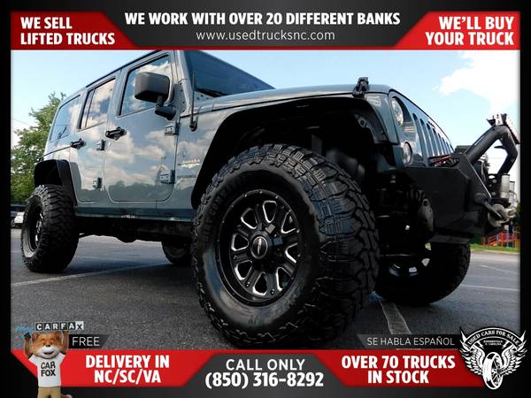 335/mo - 2014 Jeep Wrangler Unlimited Sahara 4x4SUV FOR ONLY - cars for sale in KERNERSVILLE, NC