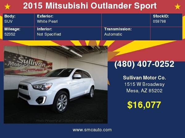 2015 Mitsubishi Outlander Sport 2WD 4dr CVT SE for sale in Mesa, AZ
