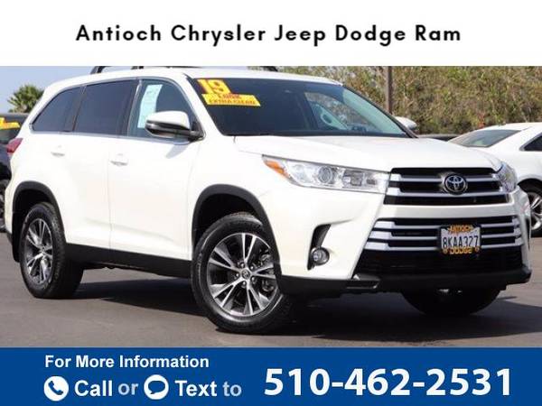 2019 Toyota Highlander hatchback White - cars & trucks - by dealer -... for sale in Antioch, CA