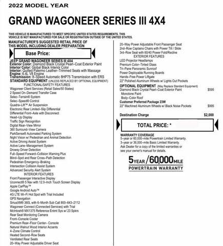 2022 Wagoneer Grand Wagoneer Series III 4WD for sale in Wilmington, NC – photo 7