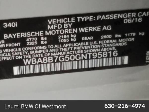 2016 BMW 340 340i xDrive SKU:GNT95816 Sedan for sale in Westmont, IL – photo 24