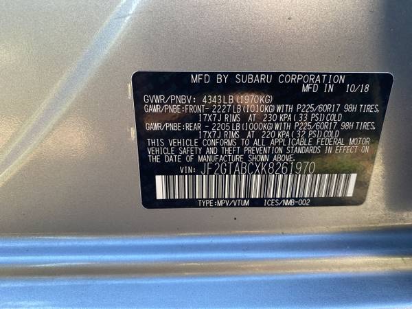 2019 Subaru Crosstrek 2 0i AWD w/Eye-Sight L K - Only 9, 829 Miles for sale in Chicopee, MA – photo 15