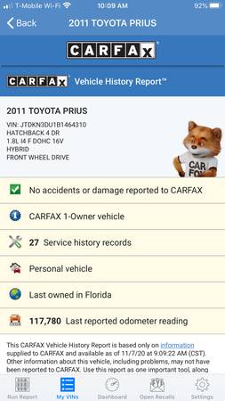 2011 Toyota Prius One Florida Owner !! - cars & trucks - by dealer -... for sale in Naples, FL – photo 9