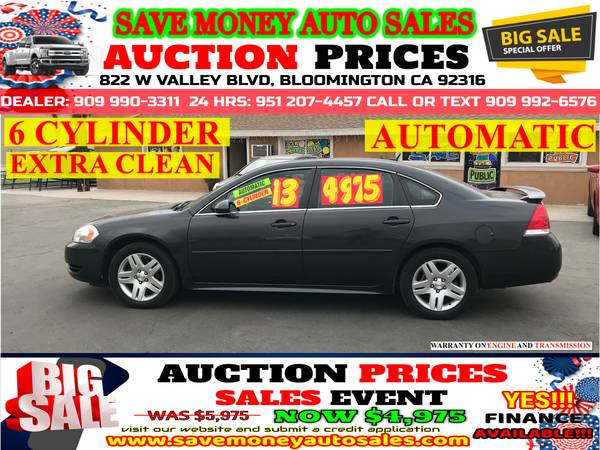 2013 CHEVY IMPALA LT>SUN ROOF>6CYLDS>CALL 24HR for sale in BLOOMINGTON, CA
