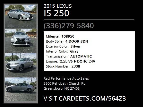 2015 LEXUS IS 250 - - by dealer - vehicle automotive for sale in Greensboro, NC – photo 22