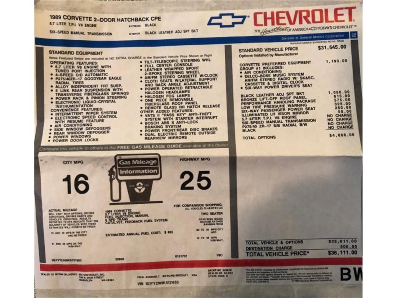 1989 Chevrolet Corvette for sale in Hanover, MA – photo 67