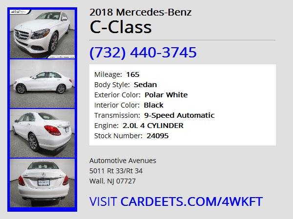 2018 Mercedes-Benz C-Class, Polar White - cars & trucks - by dealer... for sale in Wall, NJ – photo 22