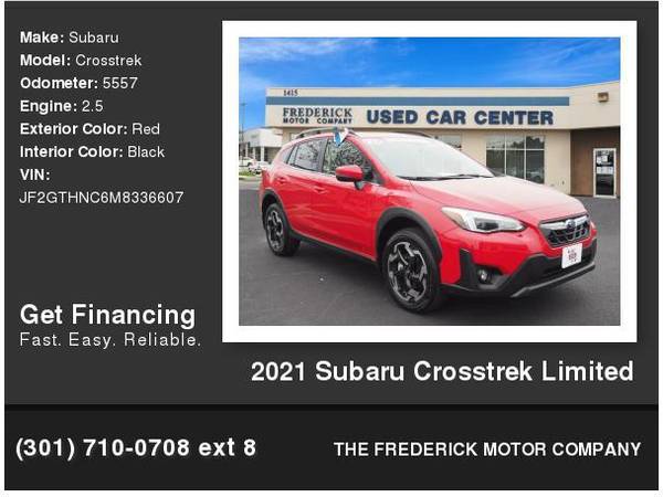 2021 Subaru Crosstrek Limited - - by dealer - vehicle for sale in Frederick, MD