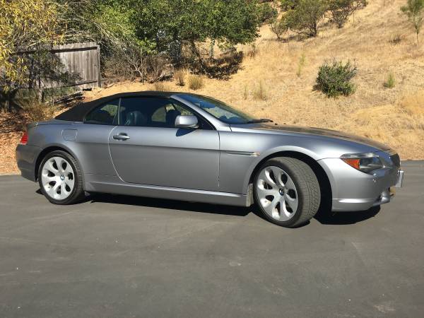 2007 BMW 650i Silver Gray Convertible with Black Leather Seats for sale in Novato, CA