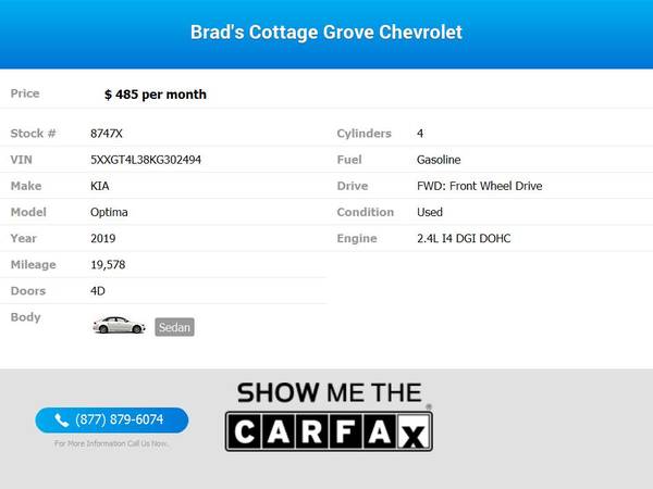 485/mo - 2019 KIA Optima LX - - by dealer - vehicle for sale in Cottage Grove, OR – photo 2