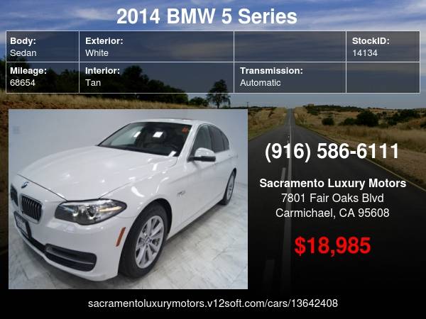 2014 BMW 5 Series 528i LOW MILES WARRANTY 535I 540I 530I BAD CREDIT... for sale in Carmichael, CA – photo 24