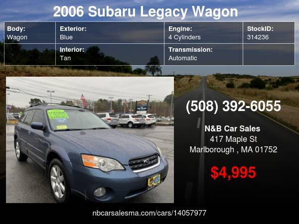 2006 Subaru Legacy Wagon Outback 2 5i Ltd Auto - - by for sale in Marlborough , MA – photo 20