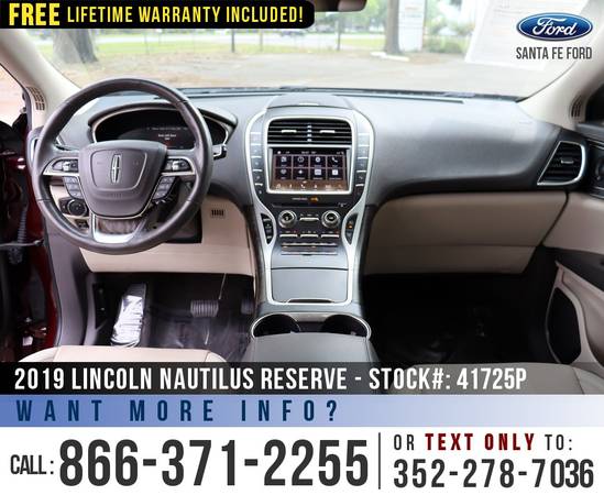19 Lincoln Nautilus Reserve Sunroof, Leather Seats, Camera for sale in Alachua, FL – photo 15