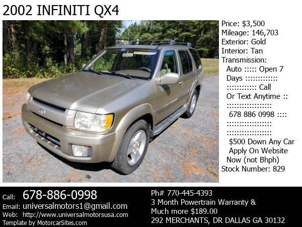 2002 INFINITI QX4.....FULLY LOADED 146KMILES for sale in dallas, GA