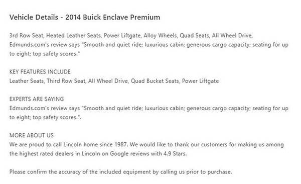 2014 Buick Enclave Premium Sport Utility 4D - - by for sale in Lincoln, NE – photo 19