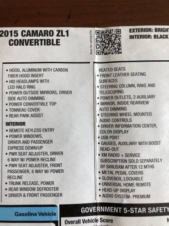 2015 Camaro ZL1 Convertible for sale in Newbury Park, CA – photo 13