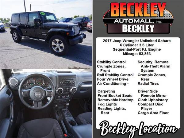 2017 Jeep WRANGLER UNLIMITED SUV SAHARA - Black for sale in Beckley, WV – photo 5