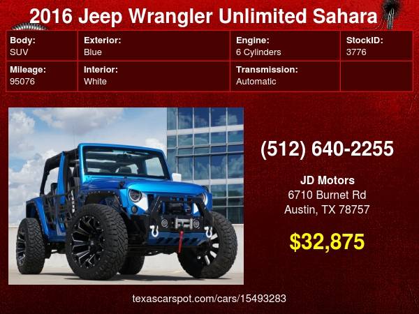 2016 Jeep Wrangler Unlimited ( SHOW STOPPER ) 4DR Mods WoOoW for sale in Austin, TX – photo 24