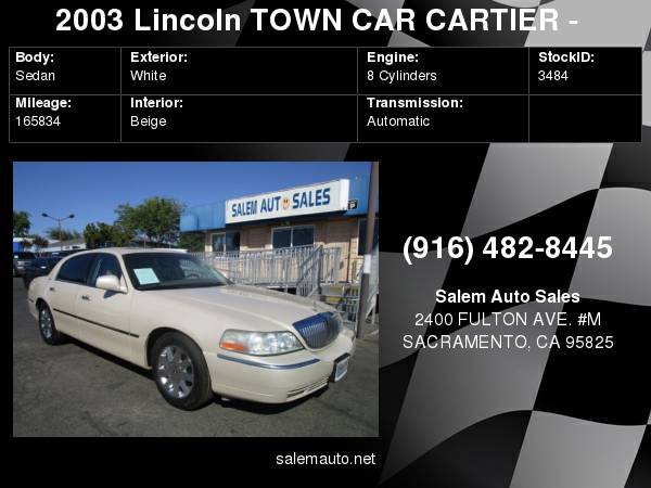 2003 Lincoln Town Car CARTIER - SUNROOF - LEATHER AND HEATED SEATS -... for sale in Sacramento , CA – photo 22