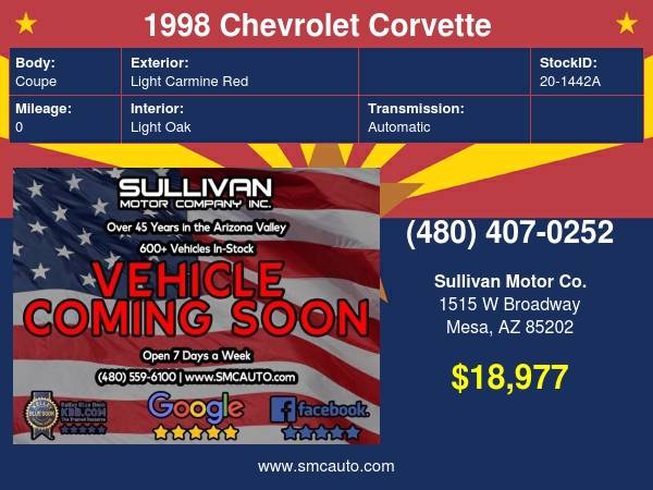 1998 Chevrolet Corvette Base - cars & trucks - by dealer - vehicle... for sale in Mesa, AZ
