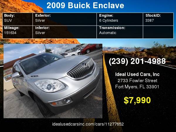2009 Buick Enclave FWD 4dr CX with Air bags, dual-stage frontal and... for sale in Fort Myers, FL